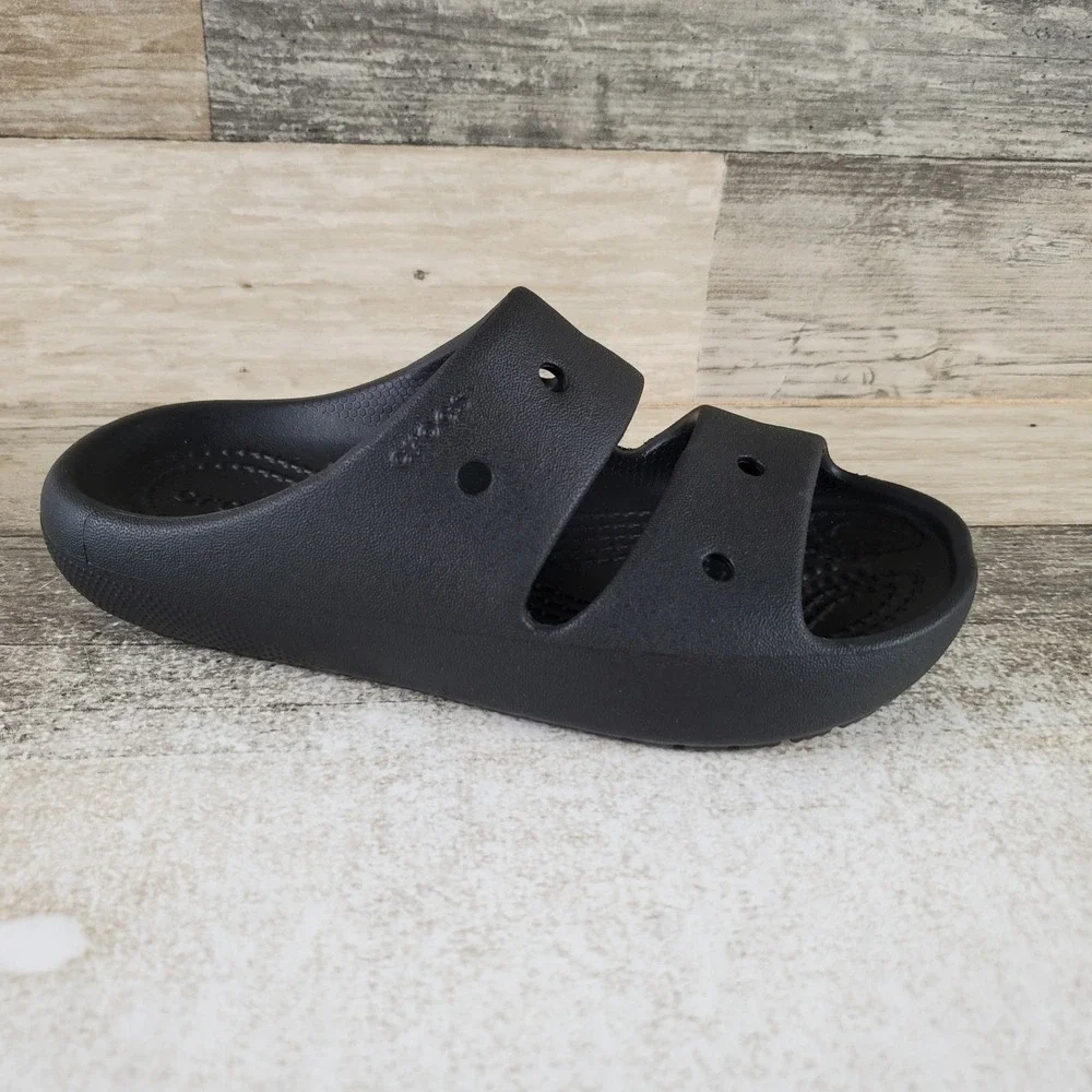 Crocs Classic V2 Little Kids Sandals Sz 12 C12 Black Rubber Comfort Slip On
